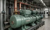 Industrial refrigeration equipment and mechanical pipework